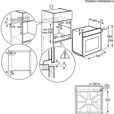 Zanussi ZOB33701MR  Εντοιχιζόμενος Φούρνος 72lt Μπεζ